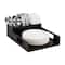 Mind Reader Black Plastic Utensil, Napkin & Plate Serving Tray